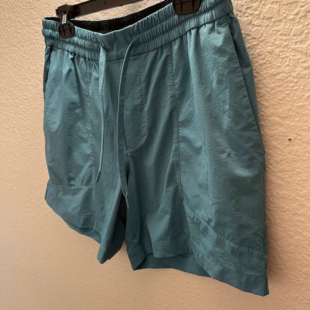 Lululemon Bowline 8” Stretch Ripstop Shorts Men’s L Teal Blue Crest Athletic - Picture 8 of 9